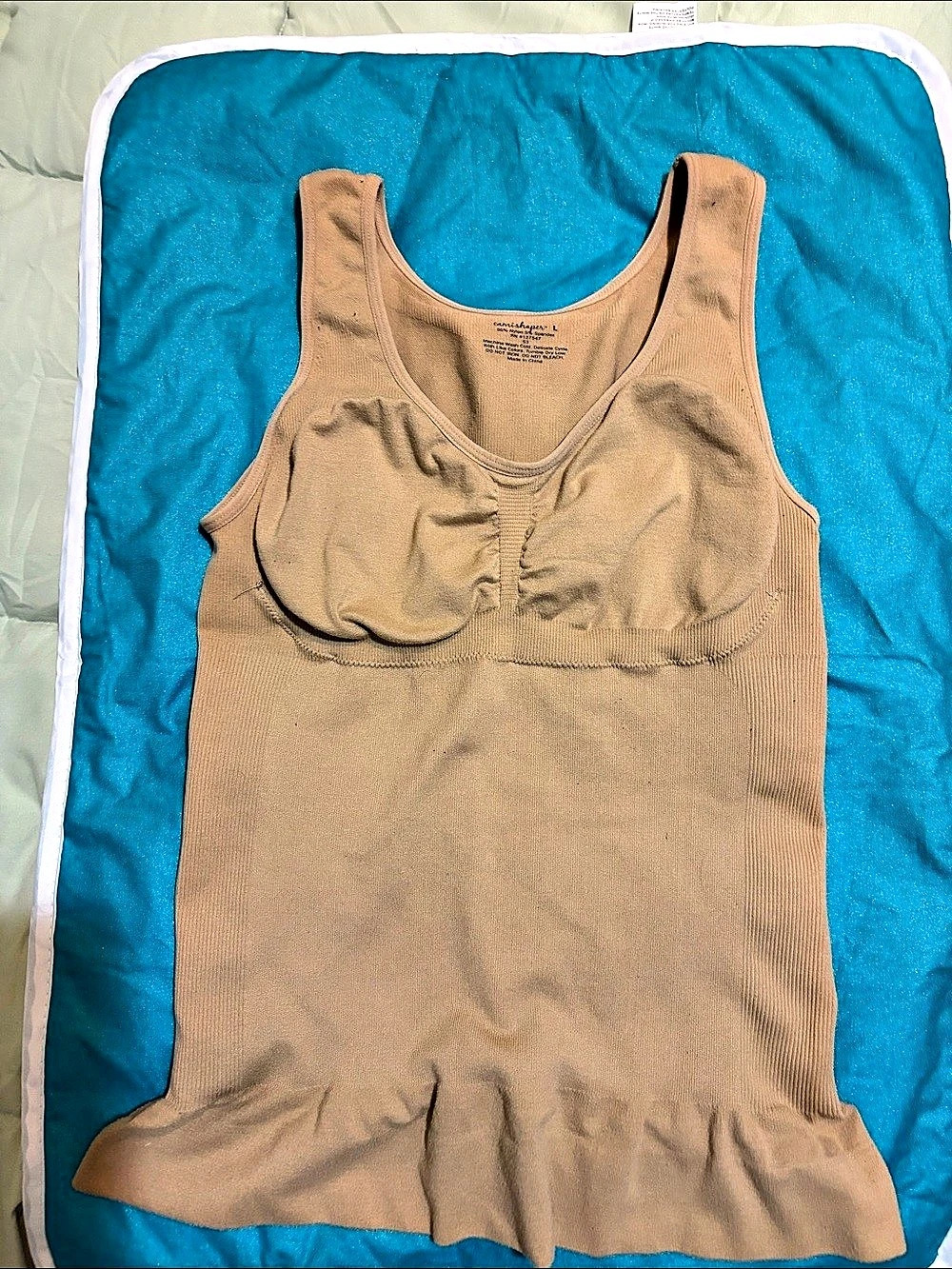 CamiShaper Seamless Shaping Tank Top with Built-In Bra Brown Large